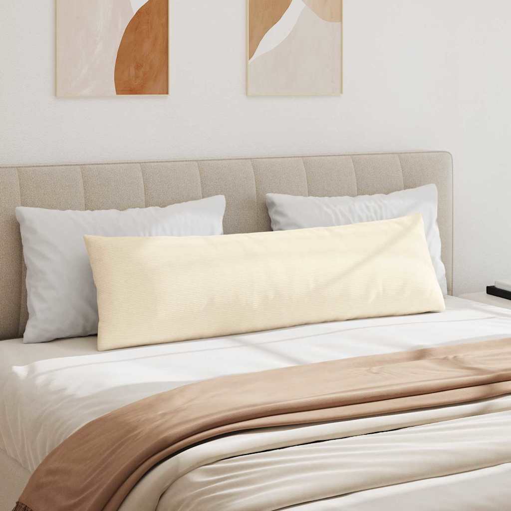 Sofa Pillows 2 pcs Cream 145 x 40 cm Corduroy Fabric